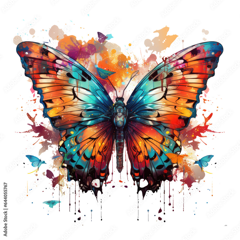 A cosmic metamorphosis English Butterfly t-shirt design showcasing a butterfly with wings resembling cosmic nebulae and galaxies, Generative Ai A cosmic metamorphosis English Butterfly t-shirt design showcasing a butterfly with wings resembling cosmic nebulae and galaxies, Generative Ai