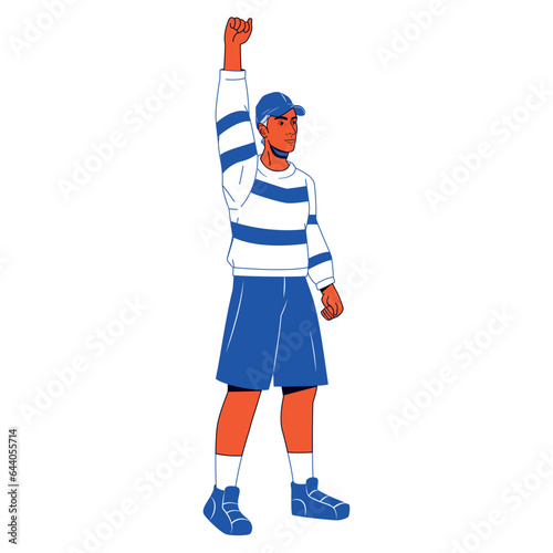 vector protest man cartoon illustration isolated sticker