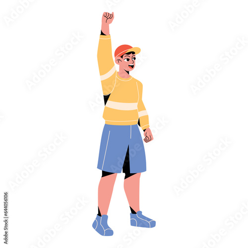 vector protest man cartoon illustration isolated sticker