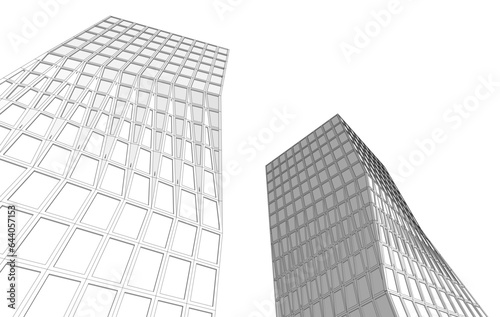 Modern buildings vector 3d illustration