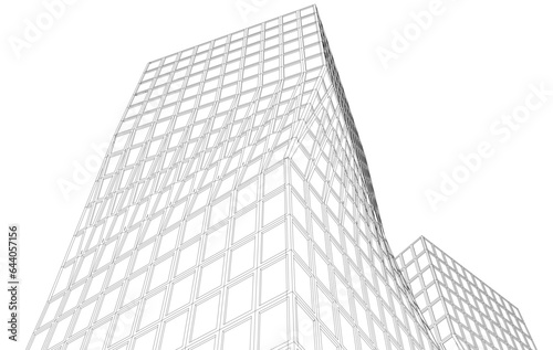 Modern buildings vector 3d illustration