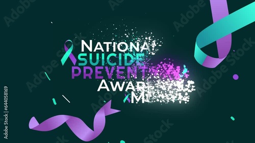National Suicide Prevention Awareness Month on animated background for national suicide prevention awareness month.