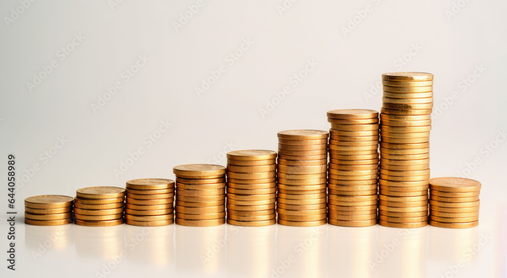 coins and graph, graph made using gold coins coins and graph, graph made using gold coins