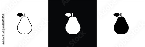 Pear icon. Pear icon collection. pear simple line and outline. Pear fruit icon sign and symbol. Vector illustration.