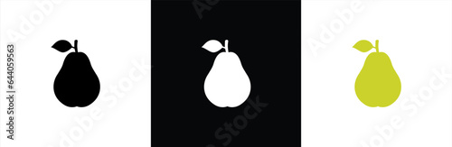 Pear icon. Pear icon collection. pear simple line and outline. Pear fruit icon sign and symbol. Vector illustration.