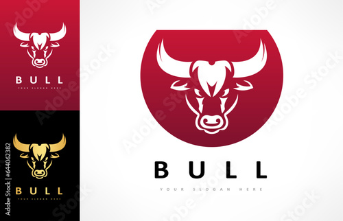 Bull head logo vector. Animal design.