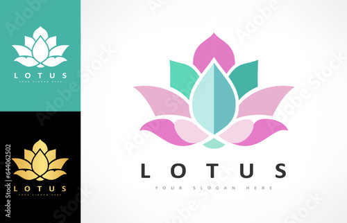 Lotus flower logo vector design
