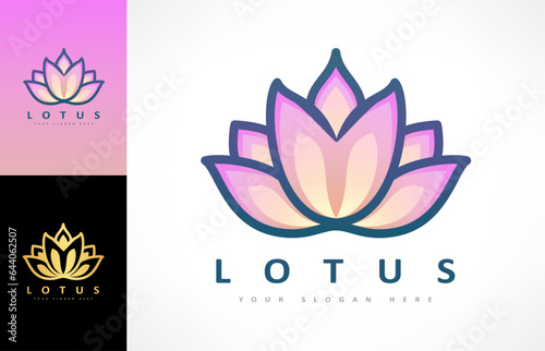 Lotus flower logo vector design