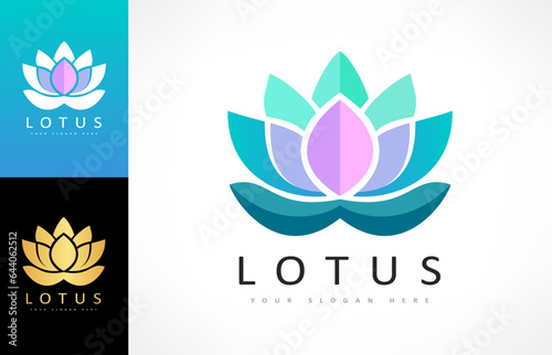 Lotus flower logo vector design