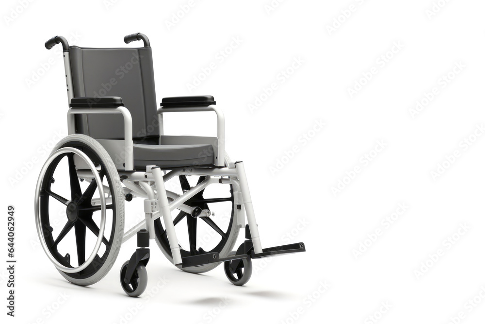Wheelchair for people without the ability moving around, with disabilities, isolated on white