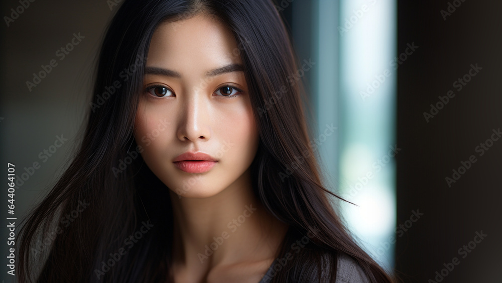 Portrait of a smiling young woman with good health glowing skin and positivity standing and looking at the camera. Portrait of a smiling young woman with good health glowing skin and positivity standing and looking at the camera.