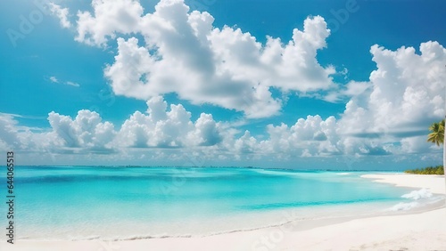 Island in Maldives, a colorful perfect, panoramic, natural landscape © Fantasy24
