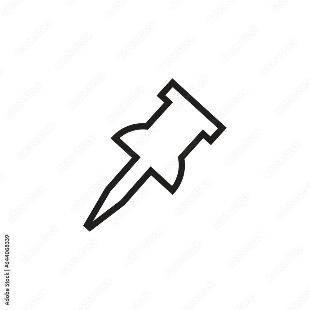 push pin vector icon line template push pin vector icon line template