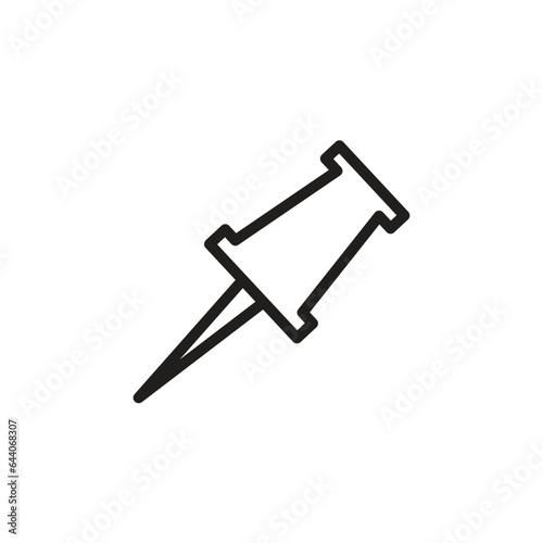 push pin vector icon line template