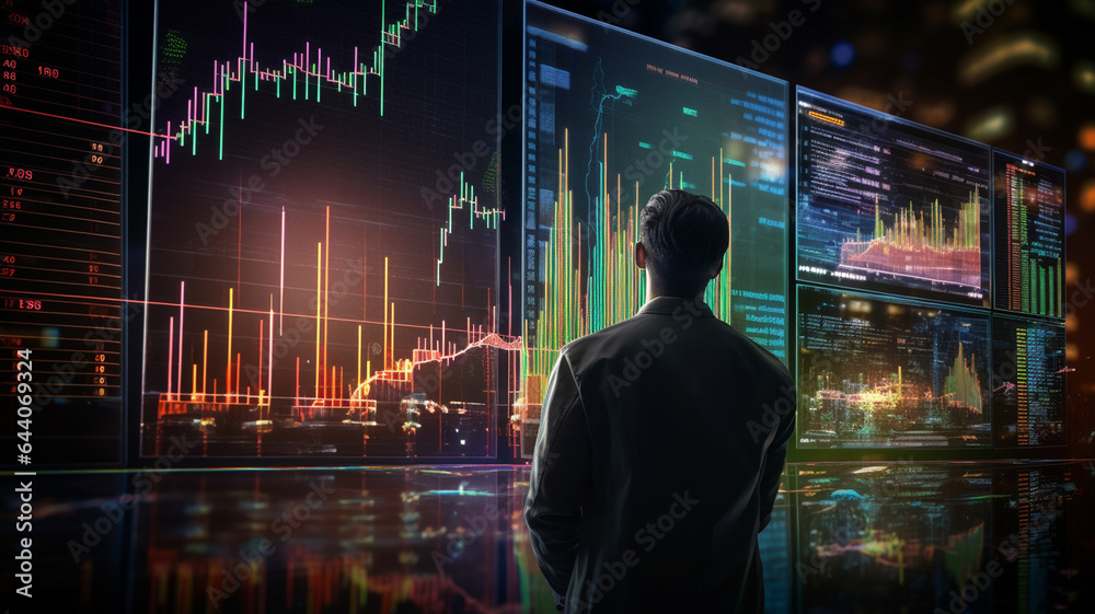 businessman working with computer in office, financial graph and forex chart businessman working with computer in office, financial graph and forex chart