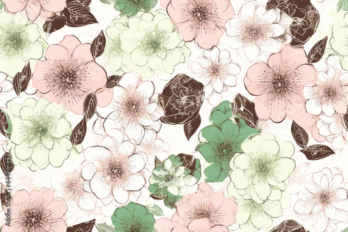 Dazzling Flowers are always a symbol of happiness. Vector Art Illustration.