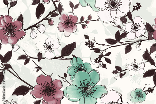 Dazzling Flowers are always a symbol of happiness. Vector Art Illustration.