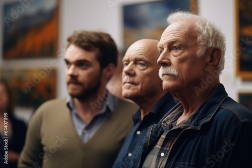 shot of two men at an art exhibition