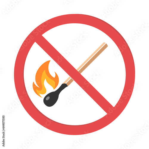 No open fire vector icon in flat style