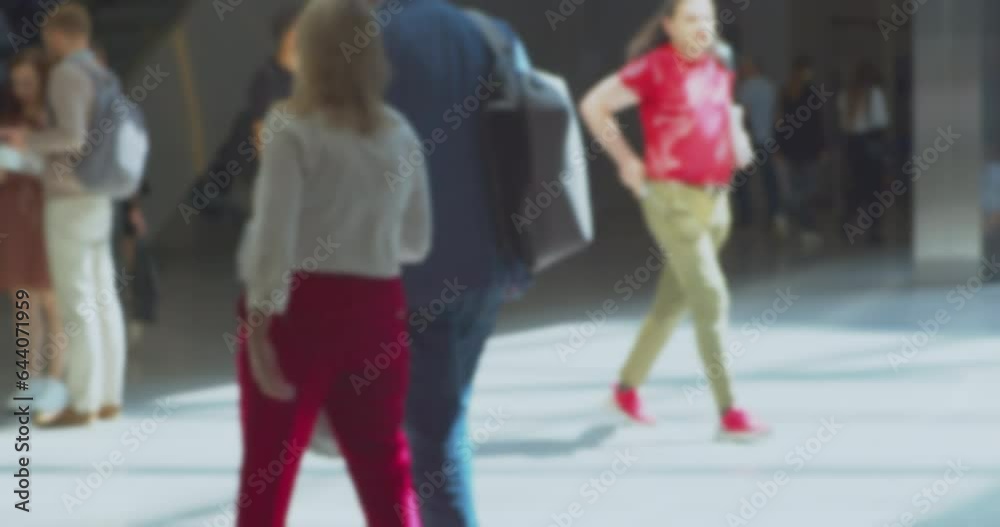 People. A crowd of unrecognizable people is moving quickly inside the building. Time lapse. Blurred defocused video. People. A crowd of unrecognizable people is moving quickly inside the building. Time lapse. Blurred defocused video.