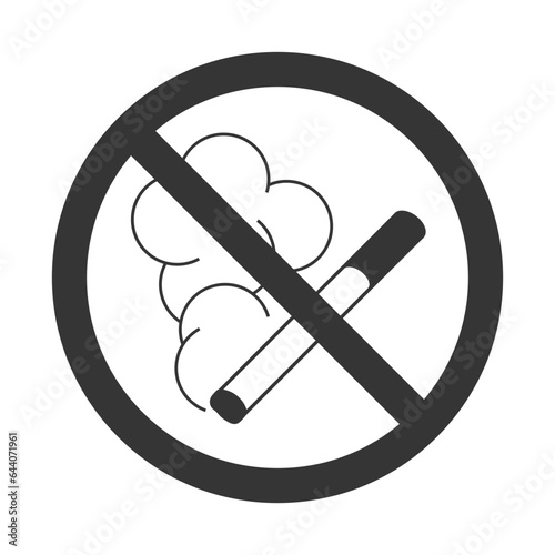 No smoking icon, vector sign of burning cigarette