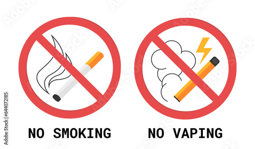 No vaping icon, vector sign of burning cigar