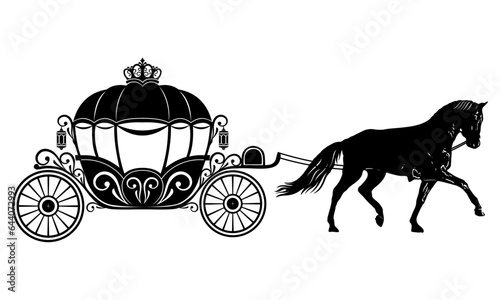 horse and carriage vector