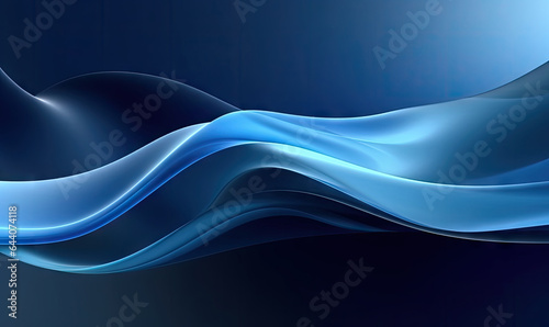 Abstract blue wave wallpaper. Creative futuristic lines background. For banner, postcard, book illustration. Created with generative AI tools