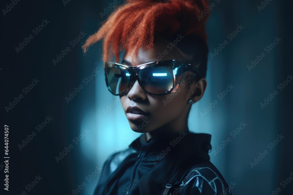 shot of a beautiful young woman in futuristic attire shot of a beautiful young woman in futuristic attire