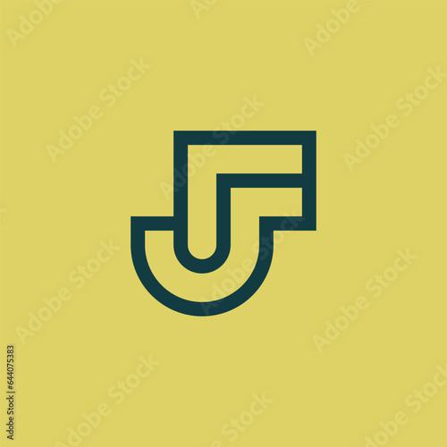 Modern and elegant initial letter JF or FJ monogram logo photo