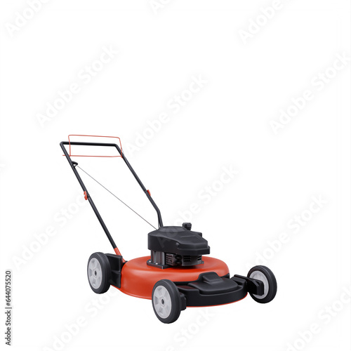 Gas lawn mower isolated