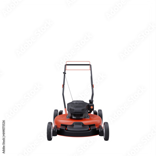 Gas lawn mower isolated