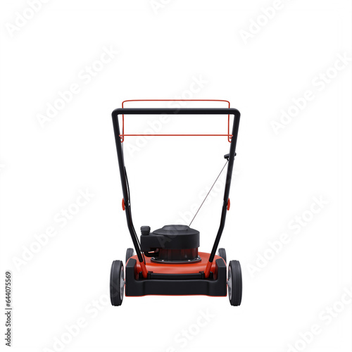 Gas lawn mower isolated photo