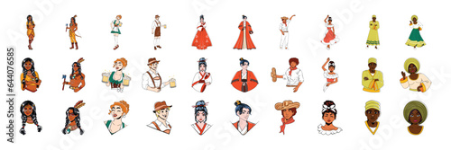 Vector cultural diversity Character isolated illustration