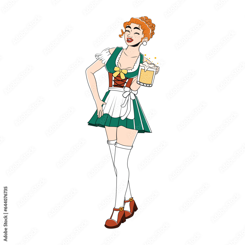Vector Women European Character isolated illustration Vector Women European Character isolated illustration