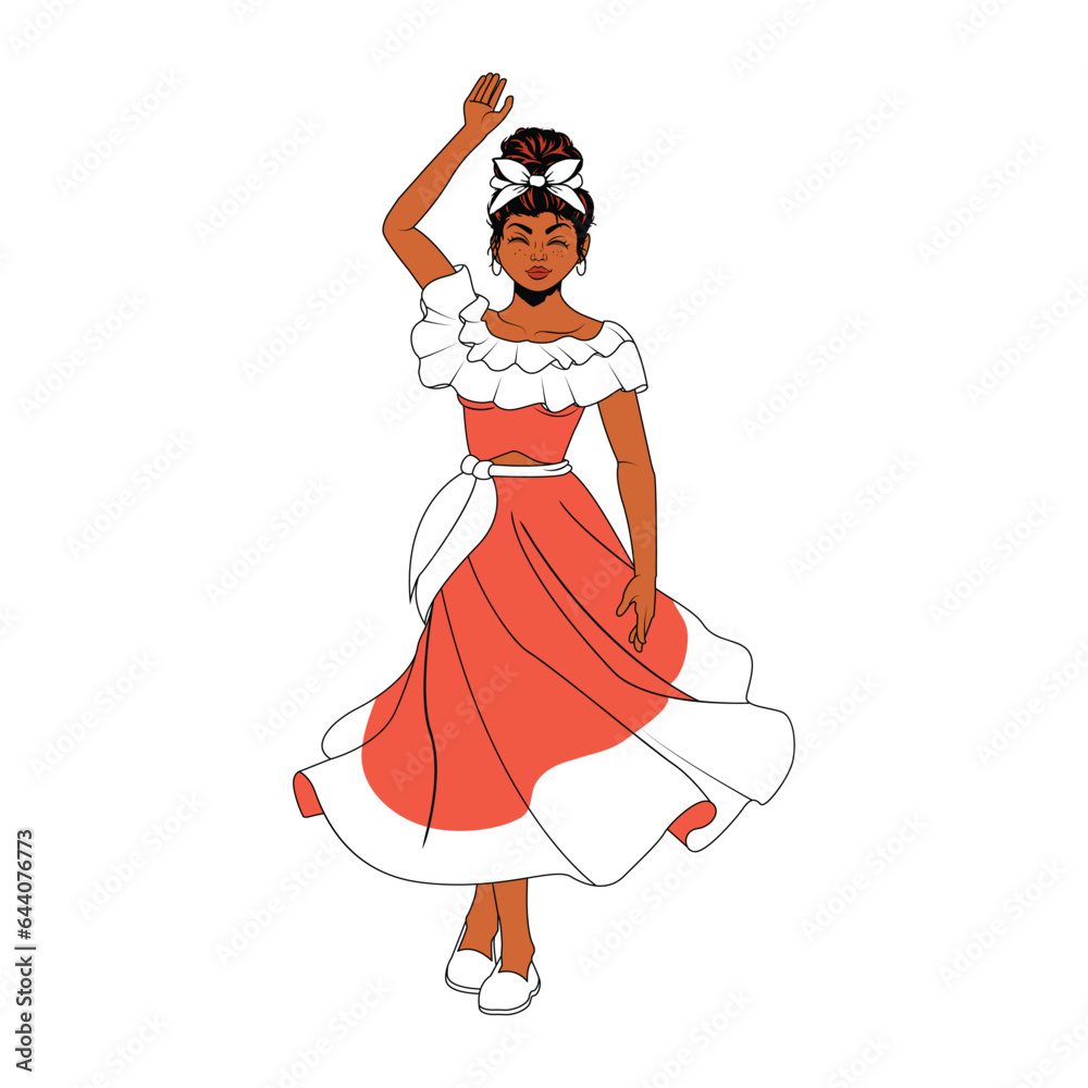 Vector Women Latin american Character isolated illustration