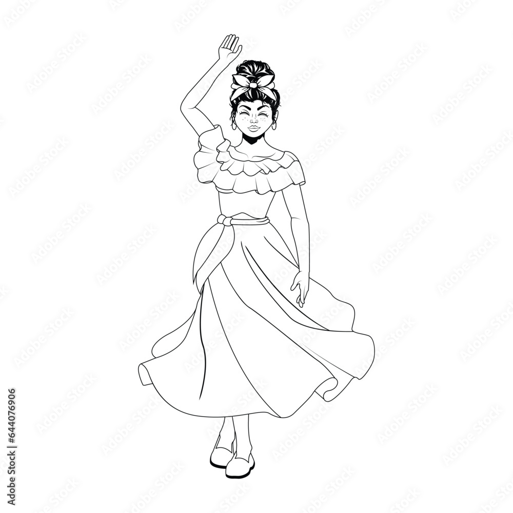 Vector Women Latin american Character isolated illustration