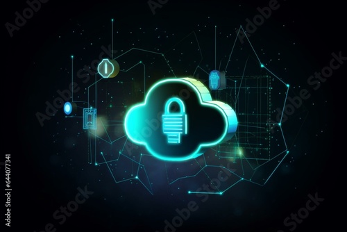 Illustration of cloud workload security and protection concept. Generative AI