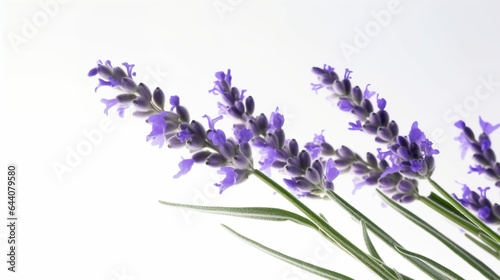 Lavender herb stalk on white background macro close up detailed editorial poster