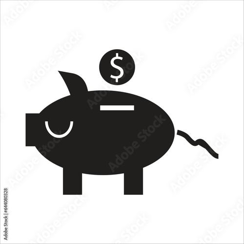 piggy bank vector icon line template