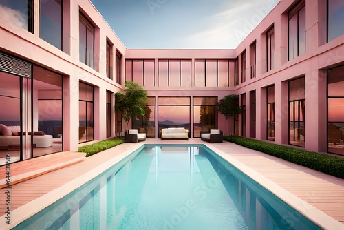 modern backyard with pool © Image Studio