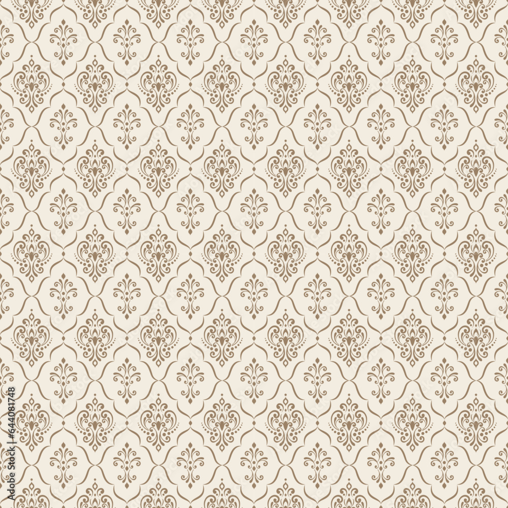 Seamless Gold Damask Pattern On Ivory Background Seamless Gold Damask Pattern On Ivory Background
