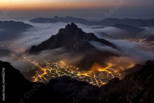 Stunning sight of Taif, Saudi Arabia. Generative AI photo