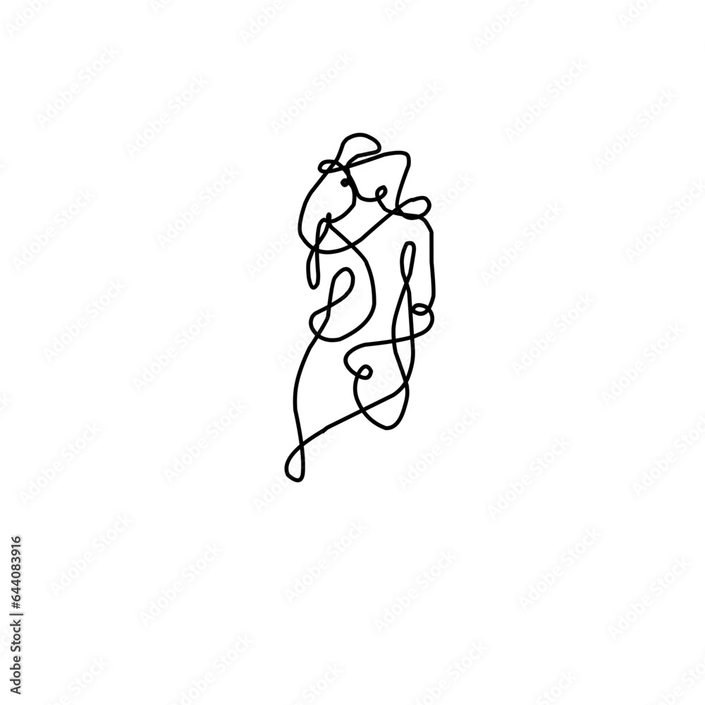 One line continuous of sexy body One line continuous of sexy body