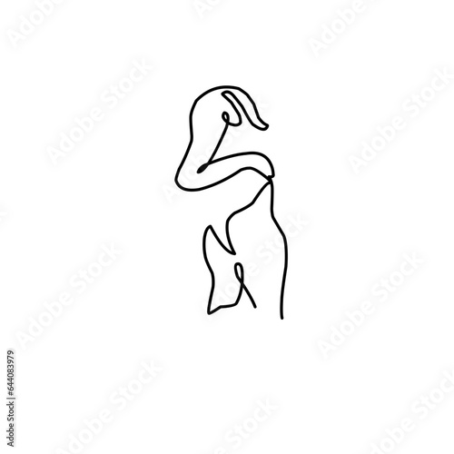 One line continuous of sexy body