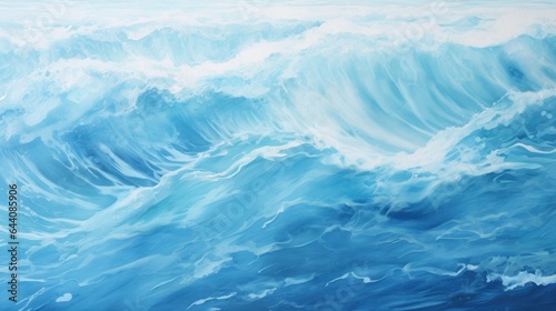 Abstract blue sea water with white foam for background, nature background concept.