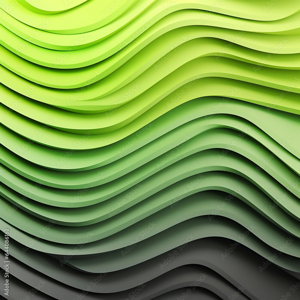 Obraz premium Druk 3d - iluzja. Tło z teksturą i warstwami - zielone. 