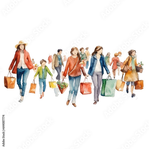 group of people with shopping