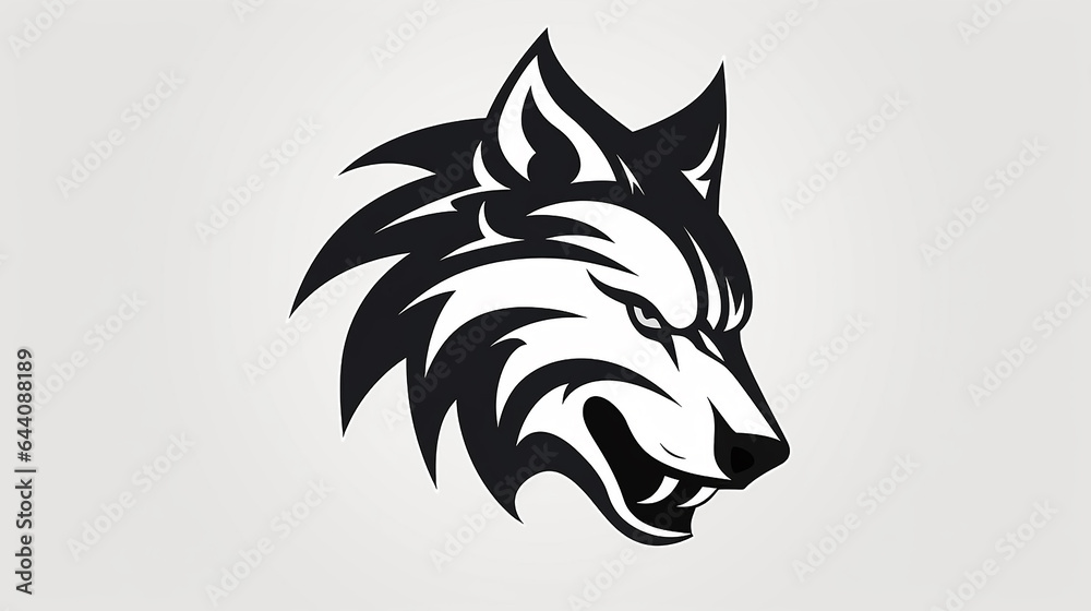 lobo logo icone ilustração 