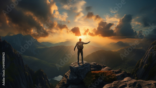 a man standing near a mountain © Daniel